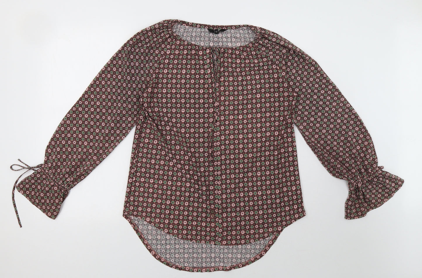 NEXT Womens Pink Geometric  Basic Blouse Size 12