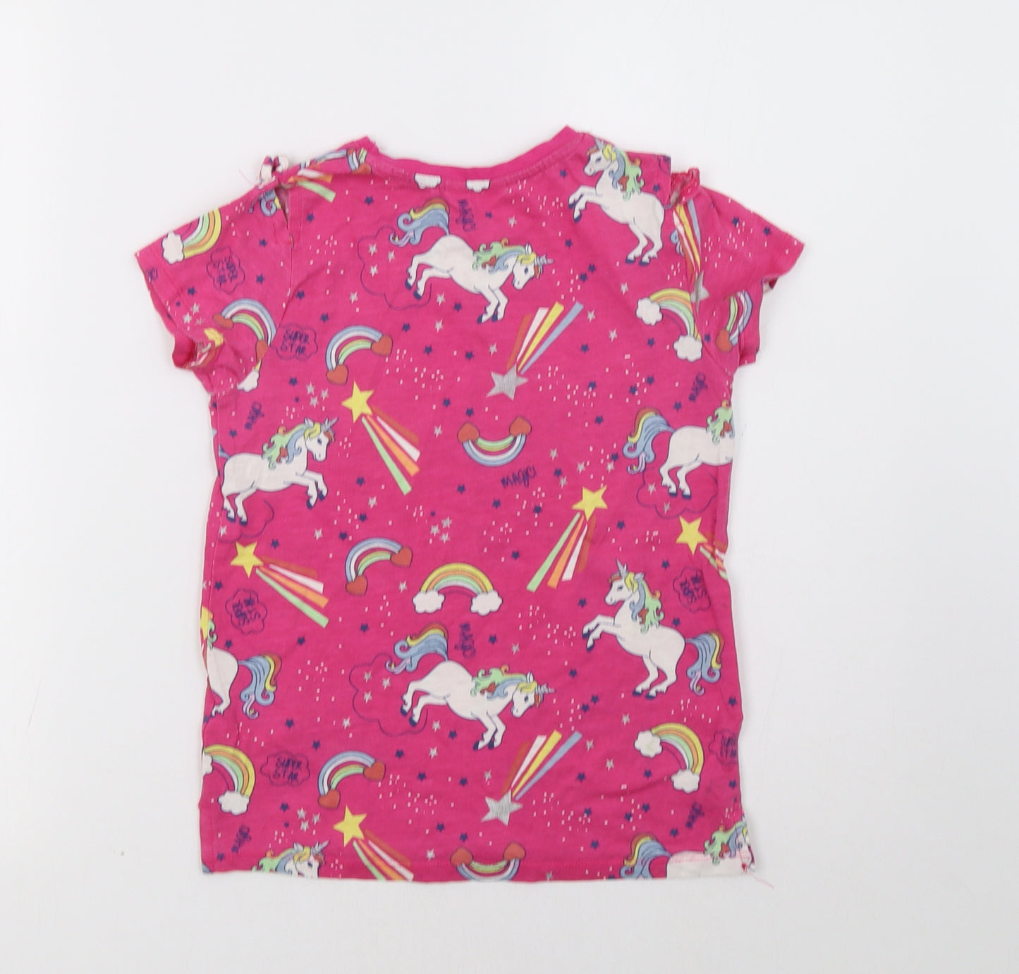 M&Co Girls Pink Polka Dot  Basic T-Shirt Size 9-10 Years