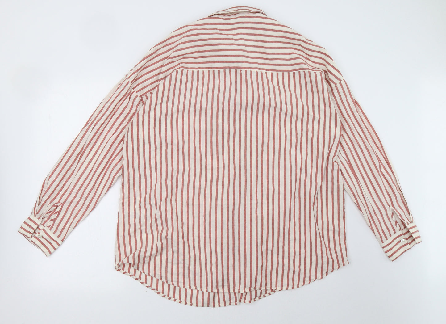 ASOS Womens Red Striped  Basic Button-Up Size 16