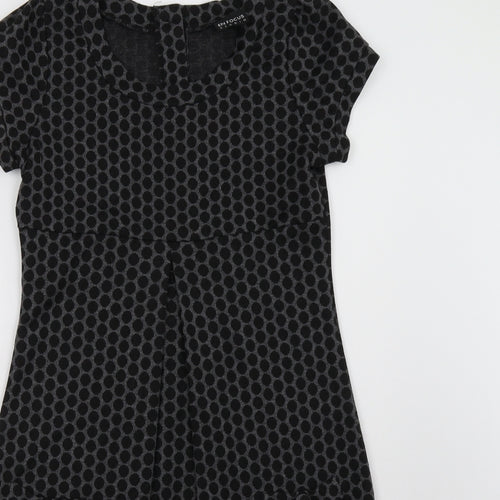 En Focus Studio Womens Grey Polka Dot  A-Line  Size 4