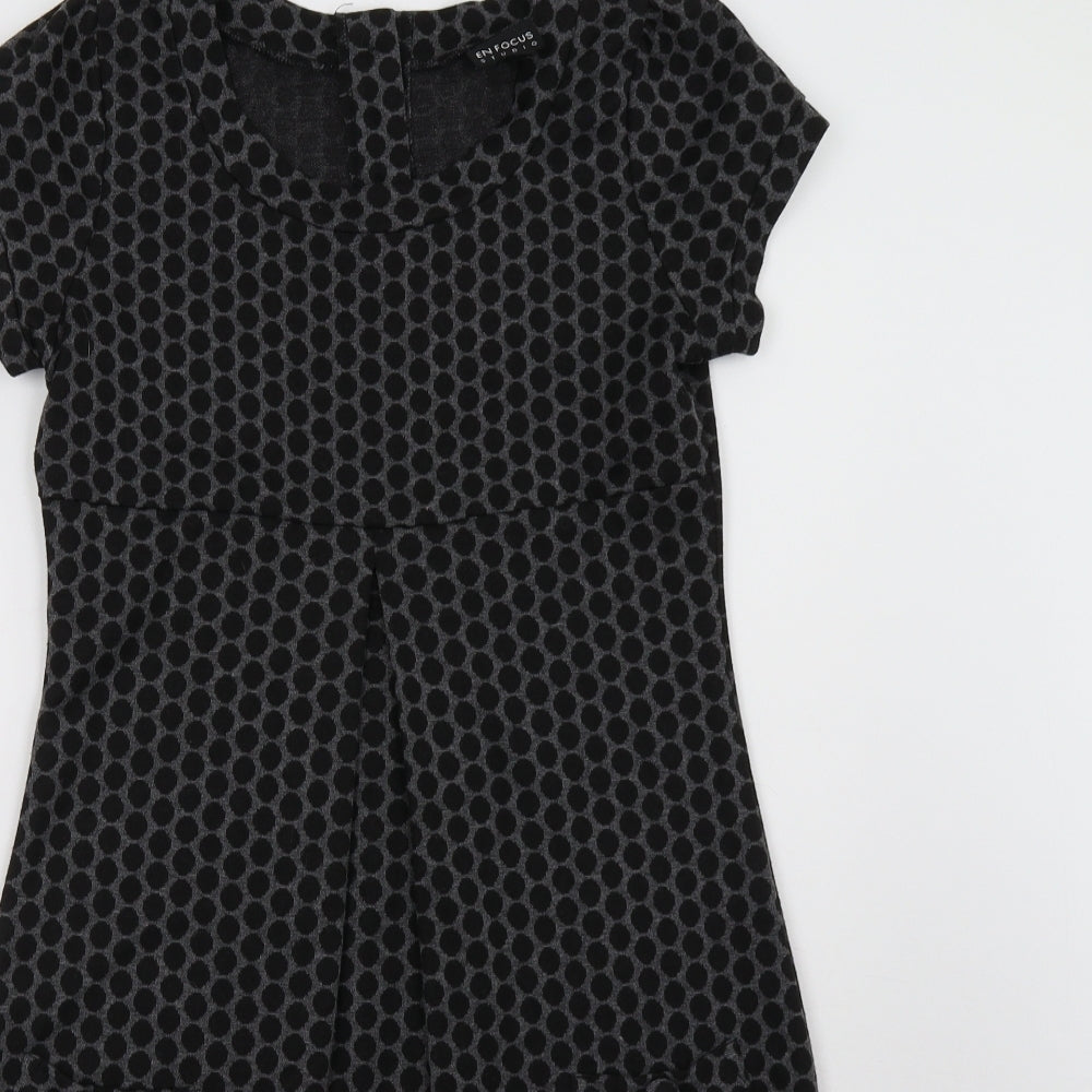 En Focus Studio Womens Grey Polka Dot  A-Line  Size 4