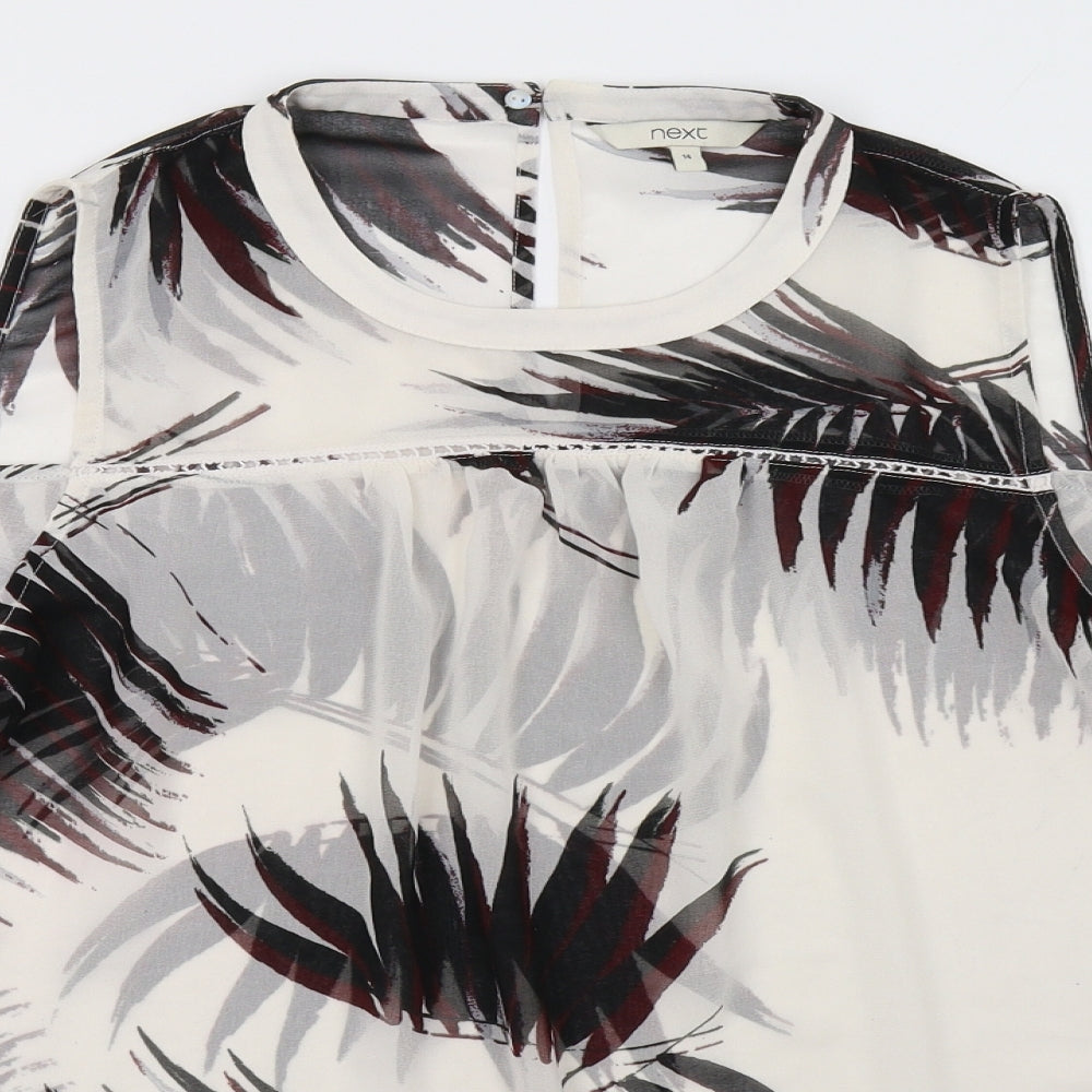 NEXT Womens White  Mesh Basic Blouse Size 14