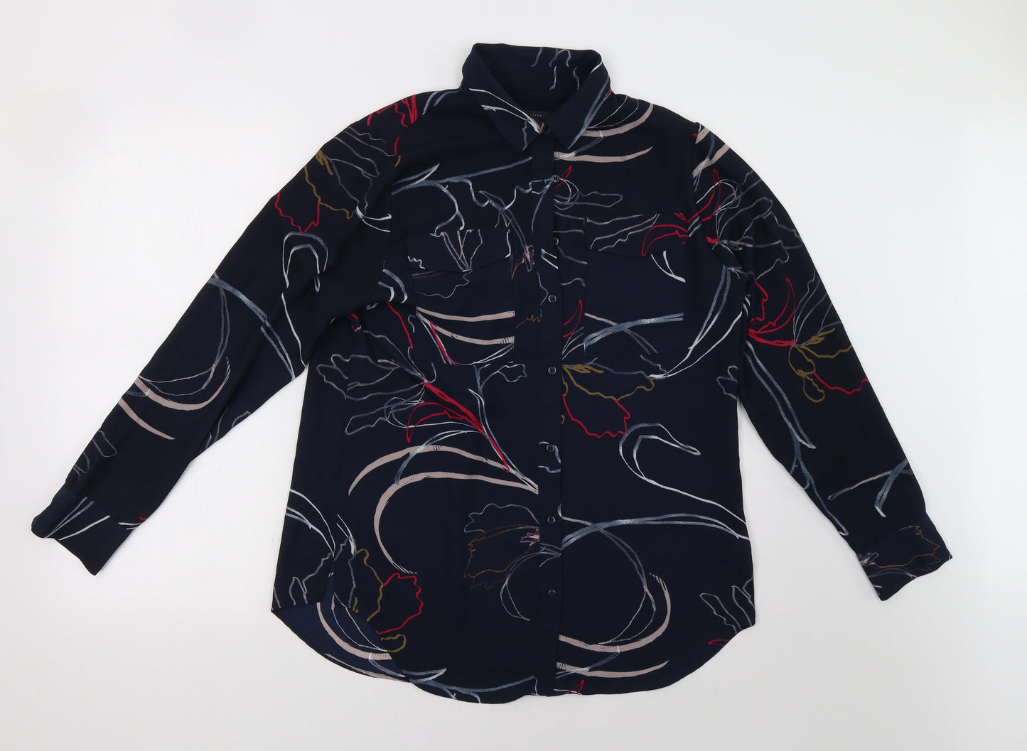 Marks and Spencer Womens Blue   Basic Button-Up Size 12