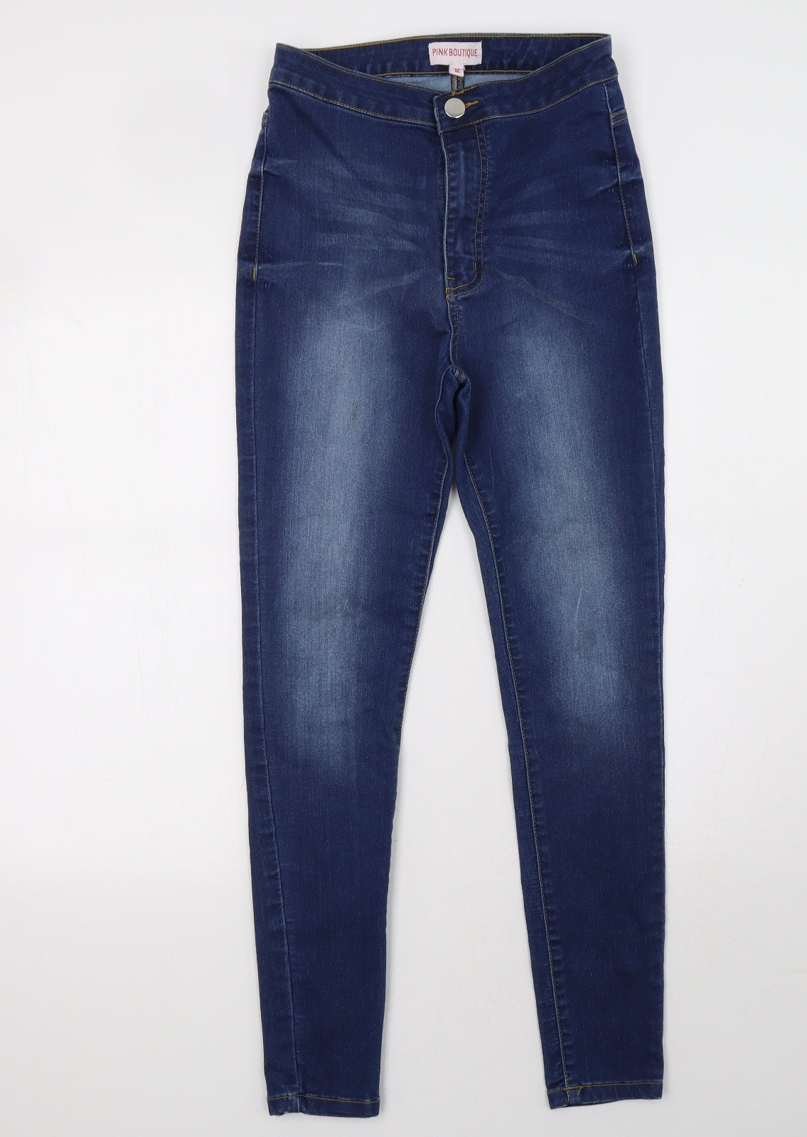 Pink Boutique Womens Blue  Denim Skinny Jeans Size 12 L30 in