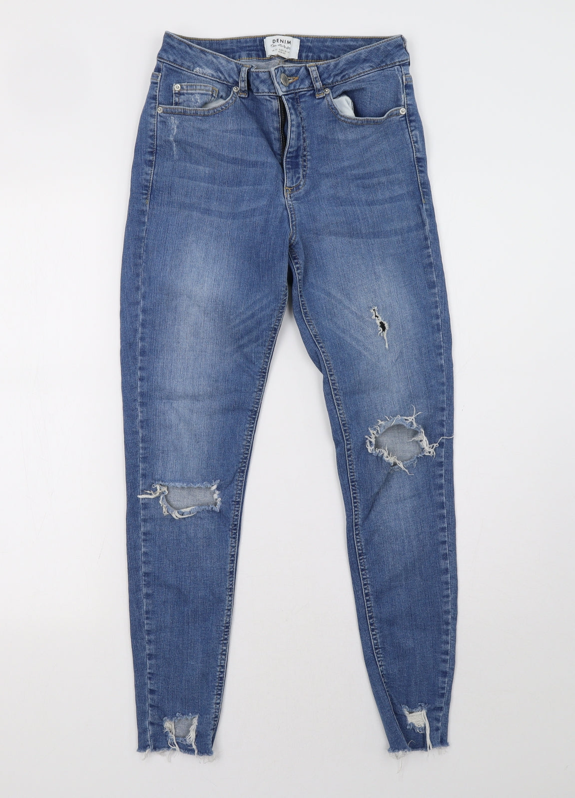 Miss Selfridge Womens Blue  Denim Skinny Jeans Size 10 L29 in
