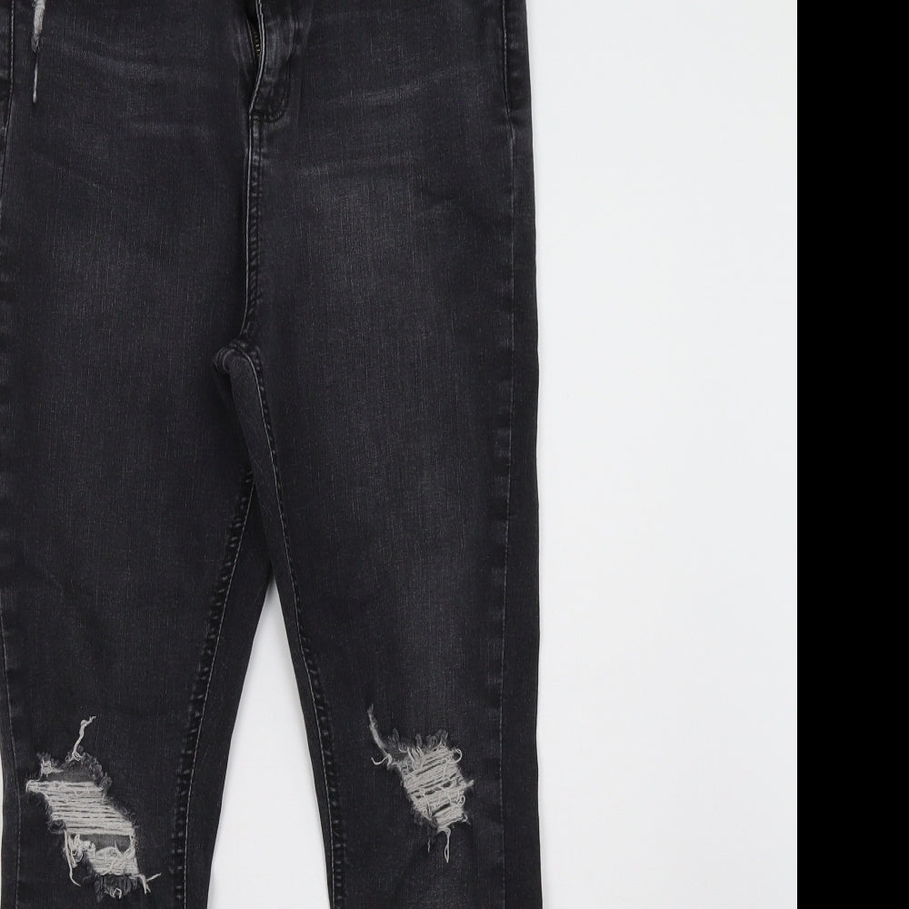 Miss Selfridge Womens Black  Denim Skinny Jeans Size 12 L30 in