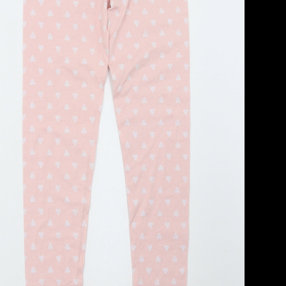 Sainsburys Girls Pink Polka Dot   Pyjama Pants Size 12 Years