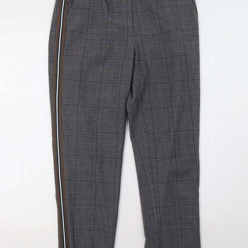 Marks and Spencer Womens Grey Check  Trousers  Size 10 L30 in