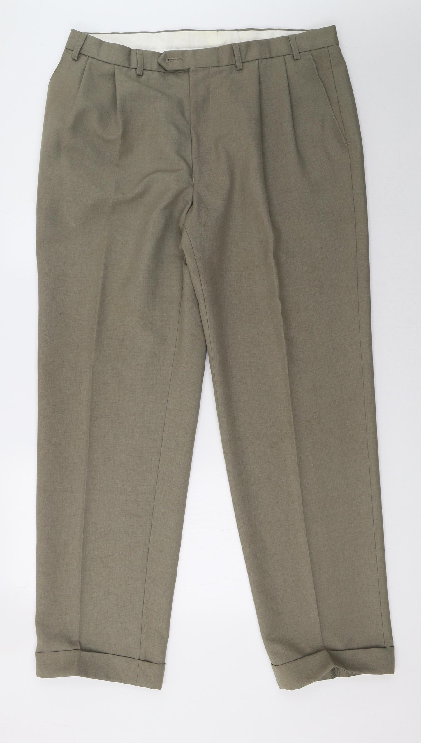Marks and Spencer Mens Green   Trousers  Size 38 L33 in