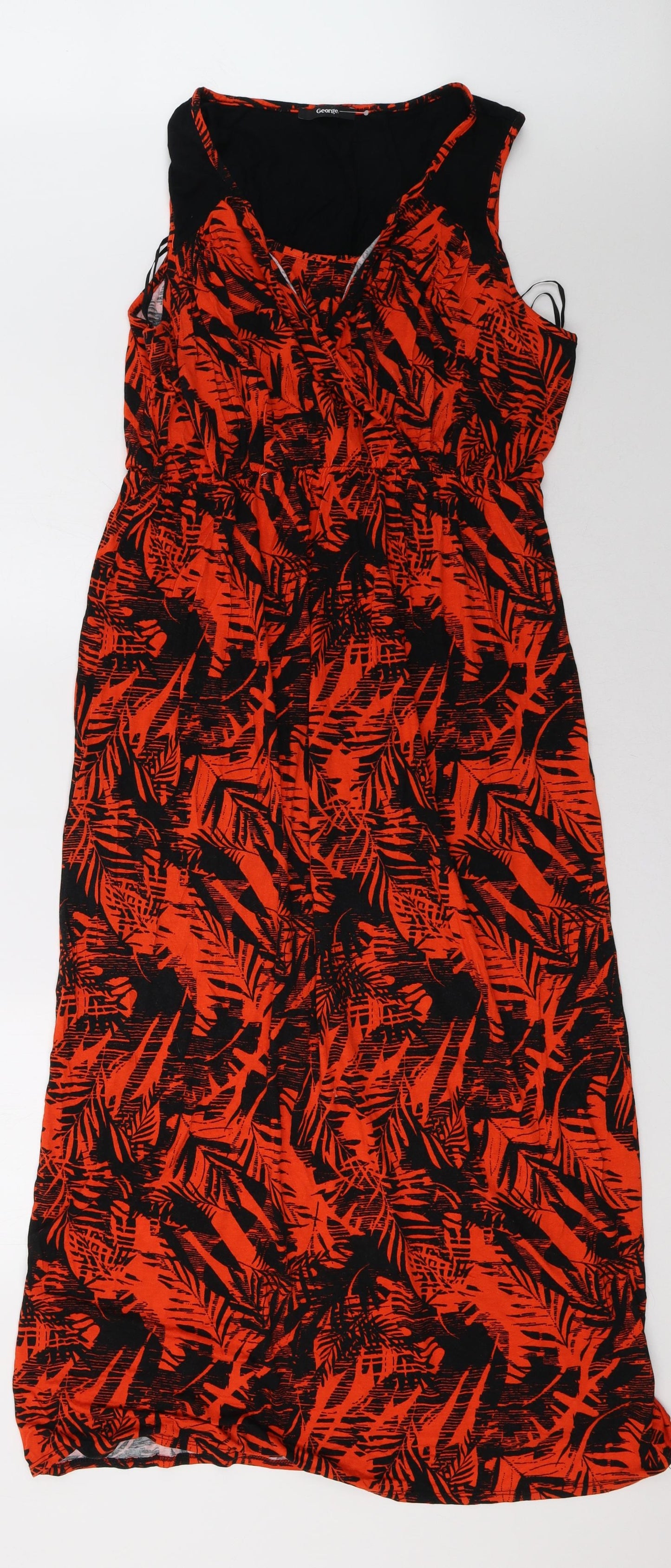 George Womens Orange Geometric  A-Line  Size 16