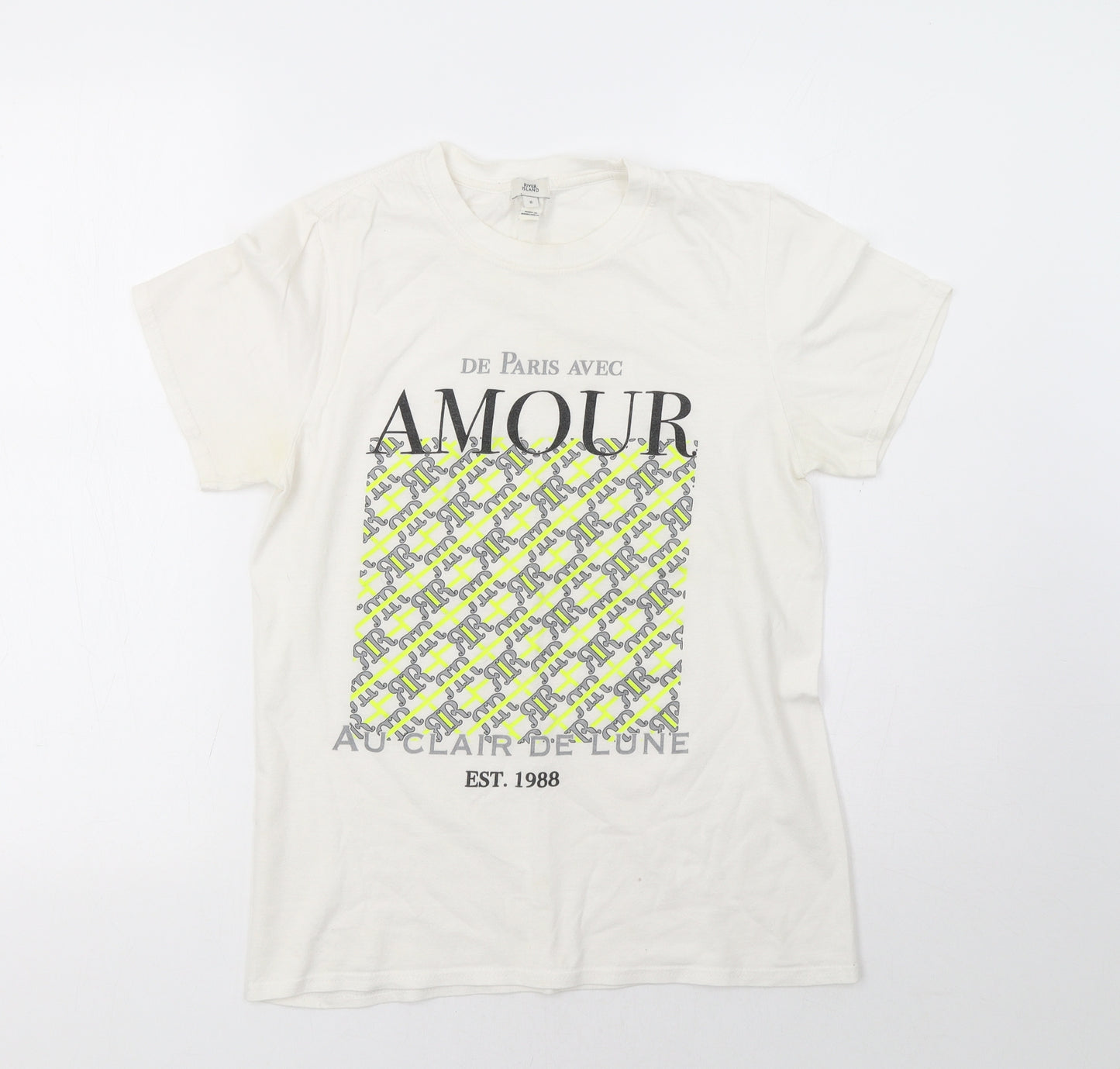 River Island Womens Black   Basic T-Shirt Size 8