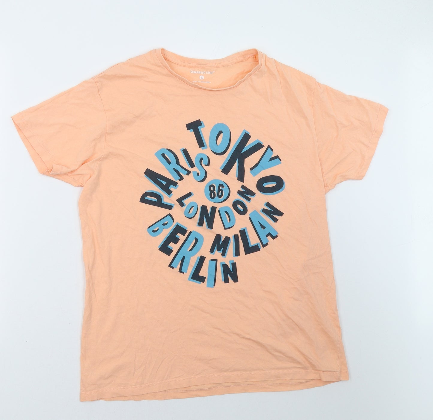 Primark Mens Orange    T-Shirt Size L