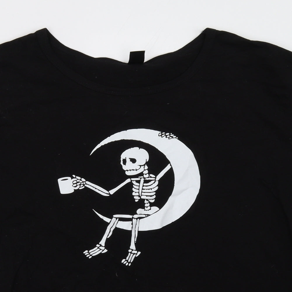 SheIn Womens Black   Basic T-Shirt Size XL  - Skeleton