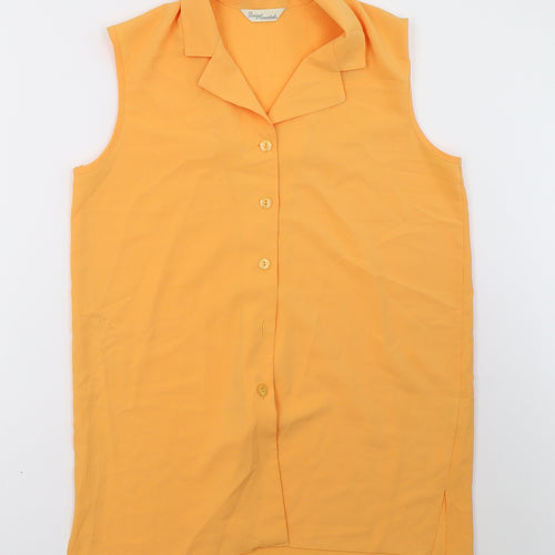 design essentials Womens Orange   Basic Button-Up Size 14