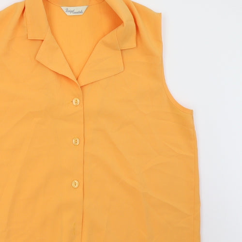 design essentials Womens Orange   Basic Button-Up Size 14