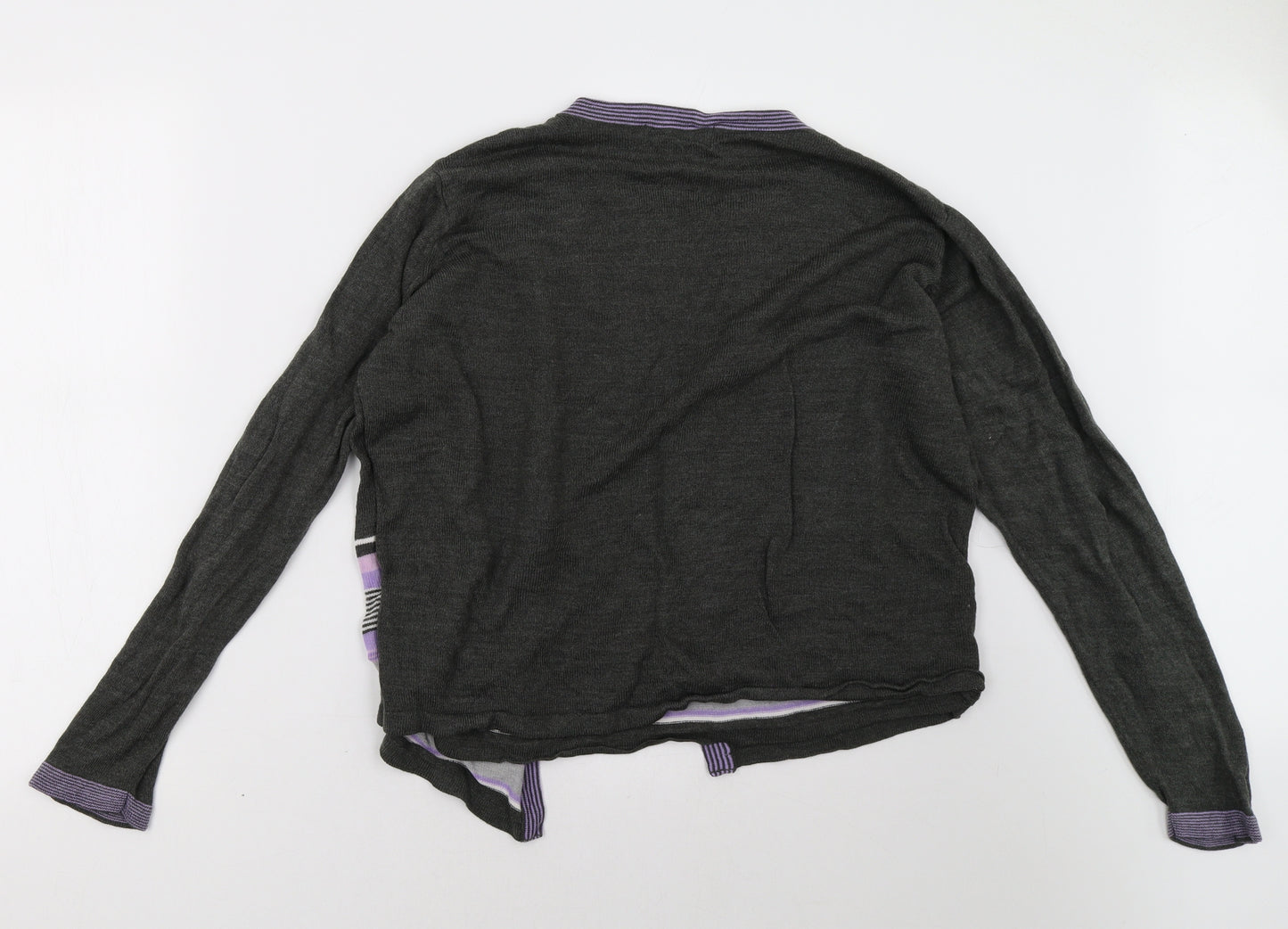 EWM Womens Purple Striped  Pullover Sweatshirt Size 16