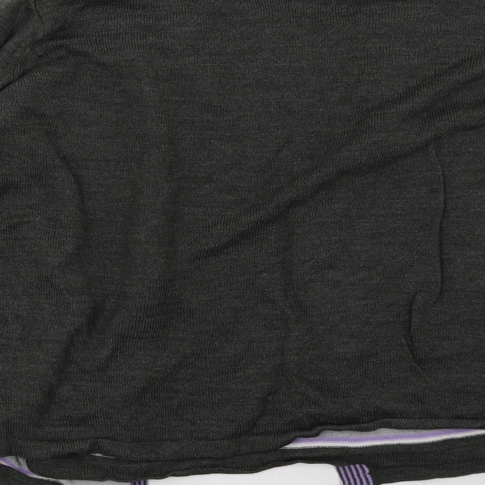 EWM Womens Purple Striped  Pullover Sweatshirt Size 16