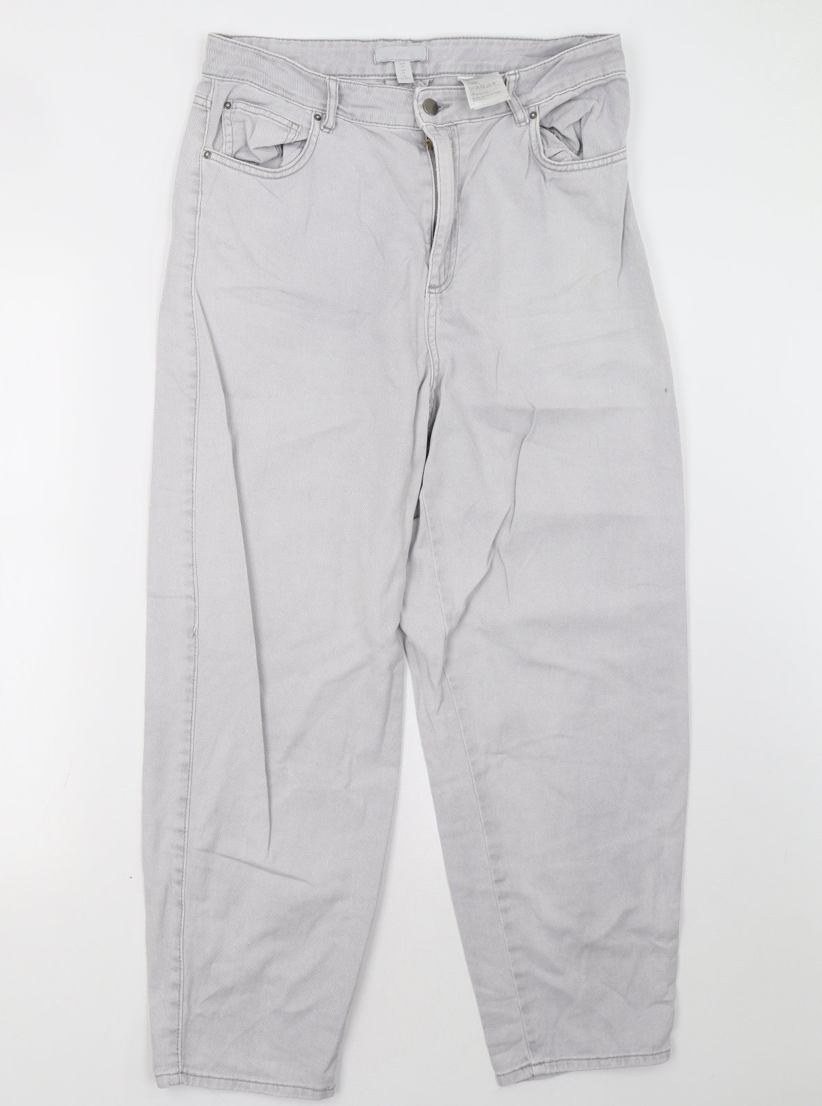 H&M Womens Grey   Mom Jeans Size 14 L30 in