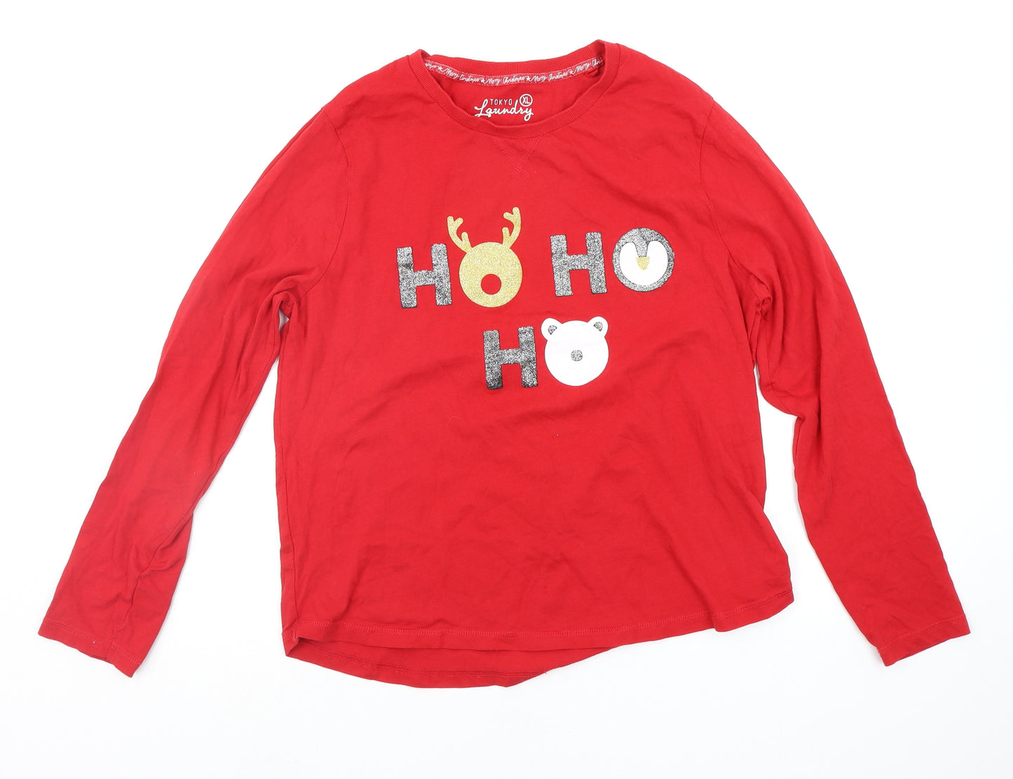 Tokyo Laundry Womens Red Solid  Top Pyjama Top Size XL