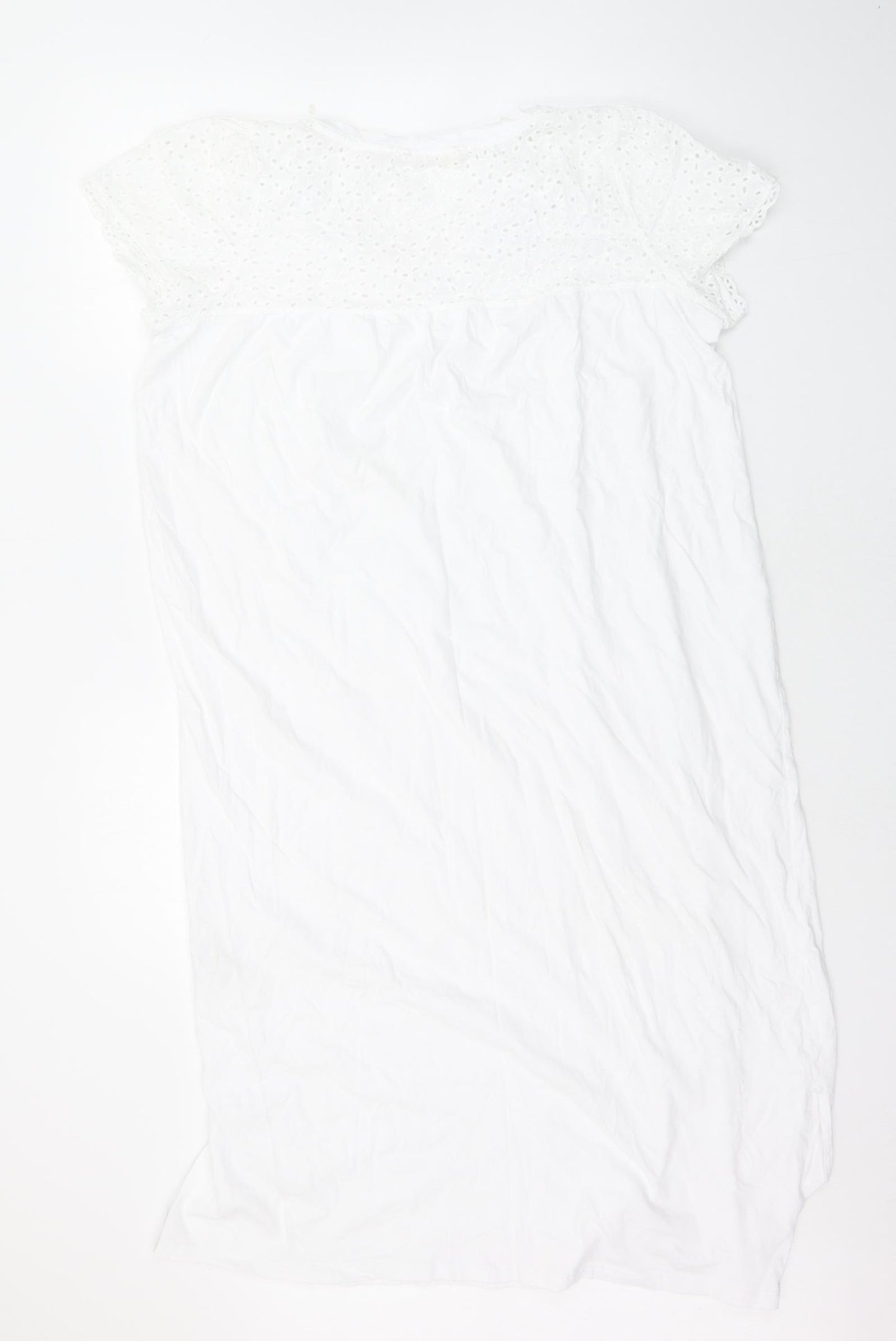 Marks and Spencer Womens White Solid  Top Nightshirt Size 16