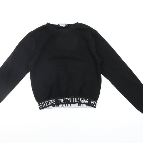 PRETTYLITTLETHING Womens Black   Pullover Sweatshirt Size 4