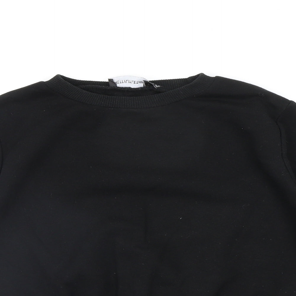 PRETTYLITTLETHING Womens Black   Pullover Sweatshirt Size 4