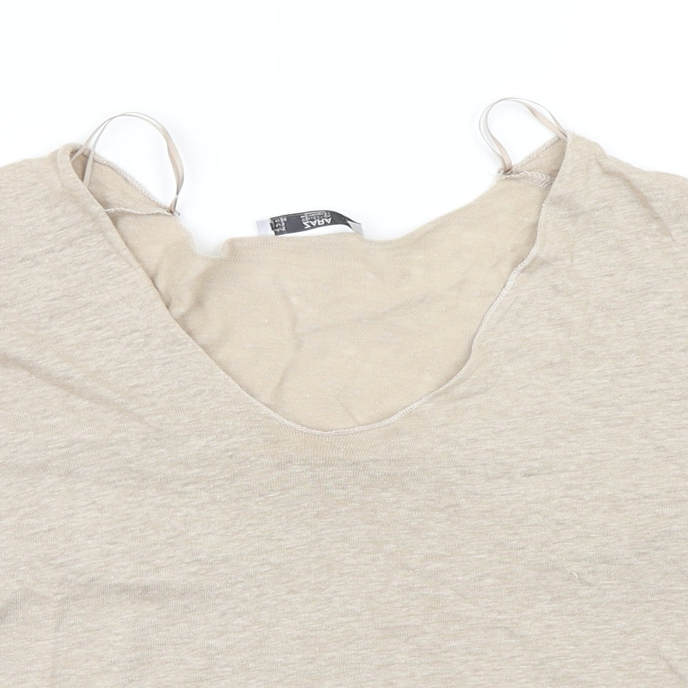 Zara Womens Beige   Basic T-Shirt Size S