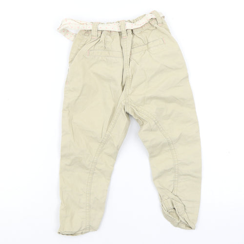 NEXT Girls Beige   Cargo Trousers Size 18-24 Months
