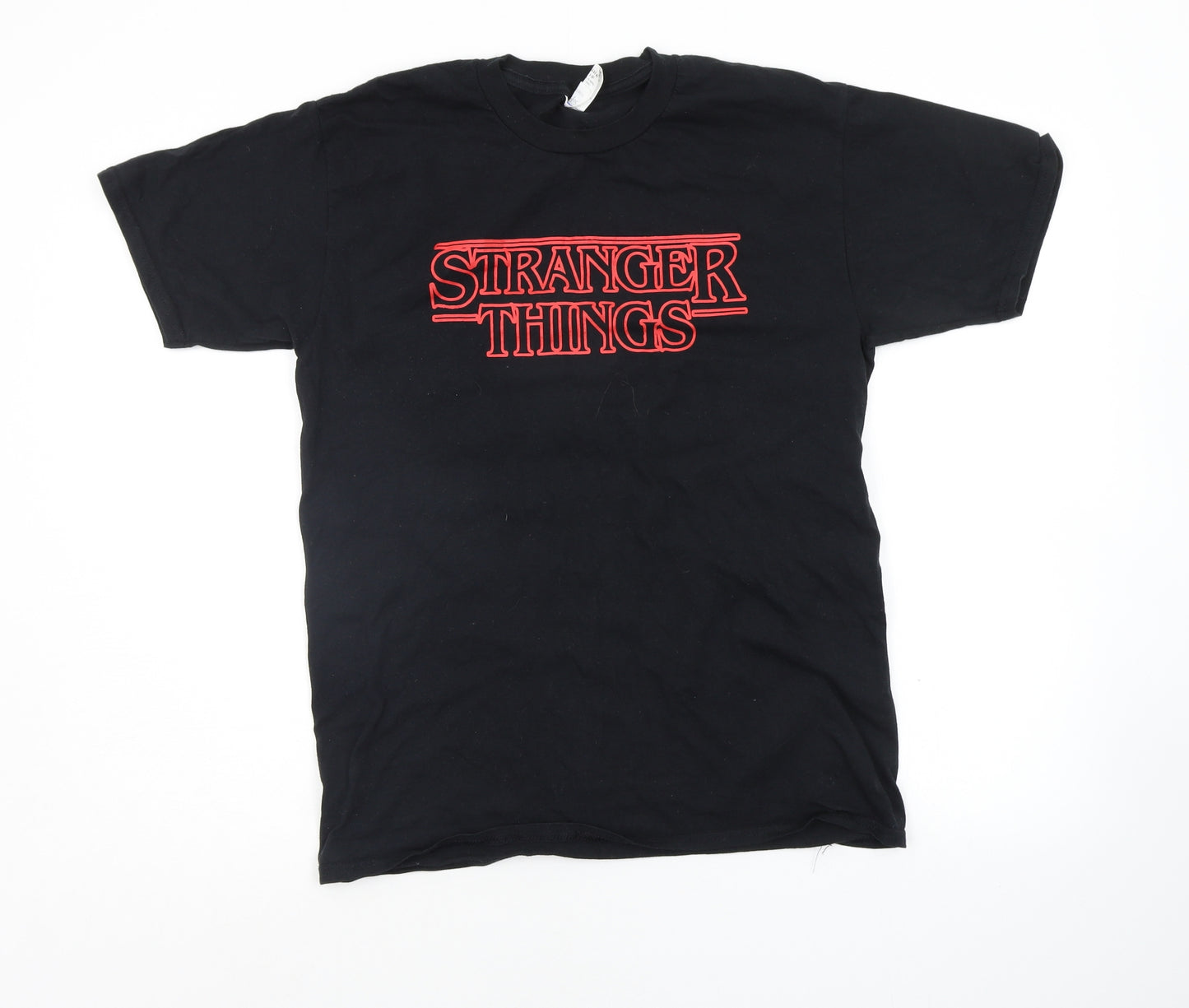 Gildan Womens Black   Basic T-Shirt Size M  - Stranger Things