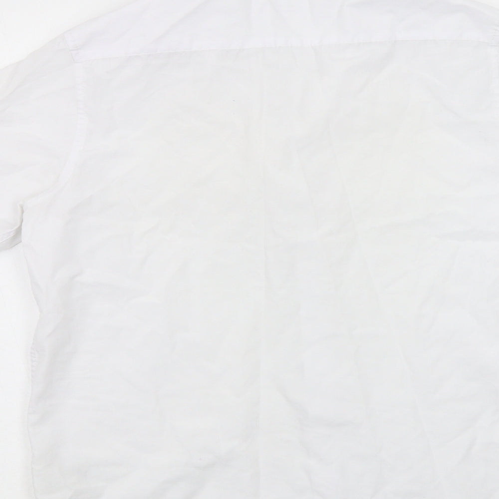 Marks and Spencer Girls White Houndstooth  Basic Button-Up Size 14-15 Years