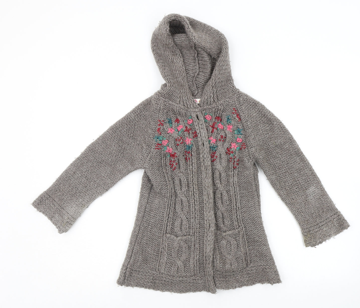 Marks and Spencer Girls Grey   Cardigan Jumper Size 5-6 Years