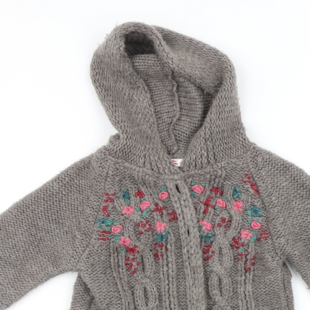 Marks and Spencer Girls Grey   Cardigan Jumper Size 5-6 Years