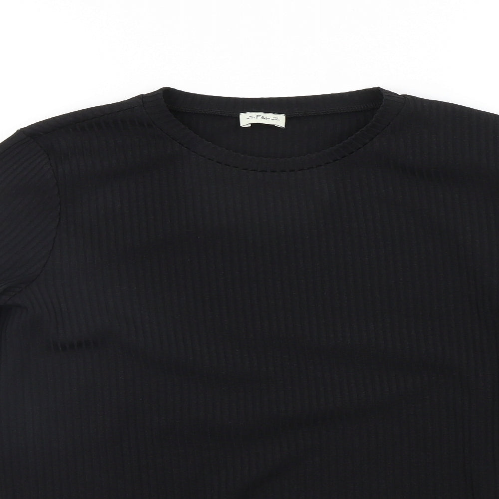 F&F Girls Black   Pullover Jumper Size 13-14 Years