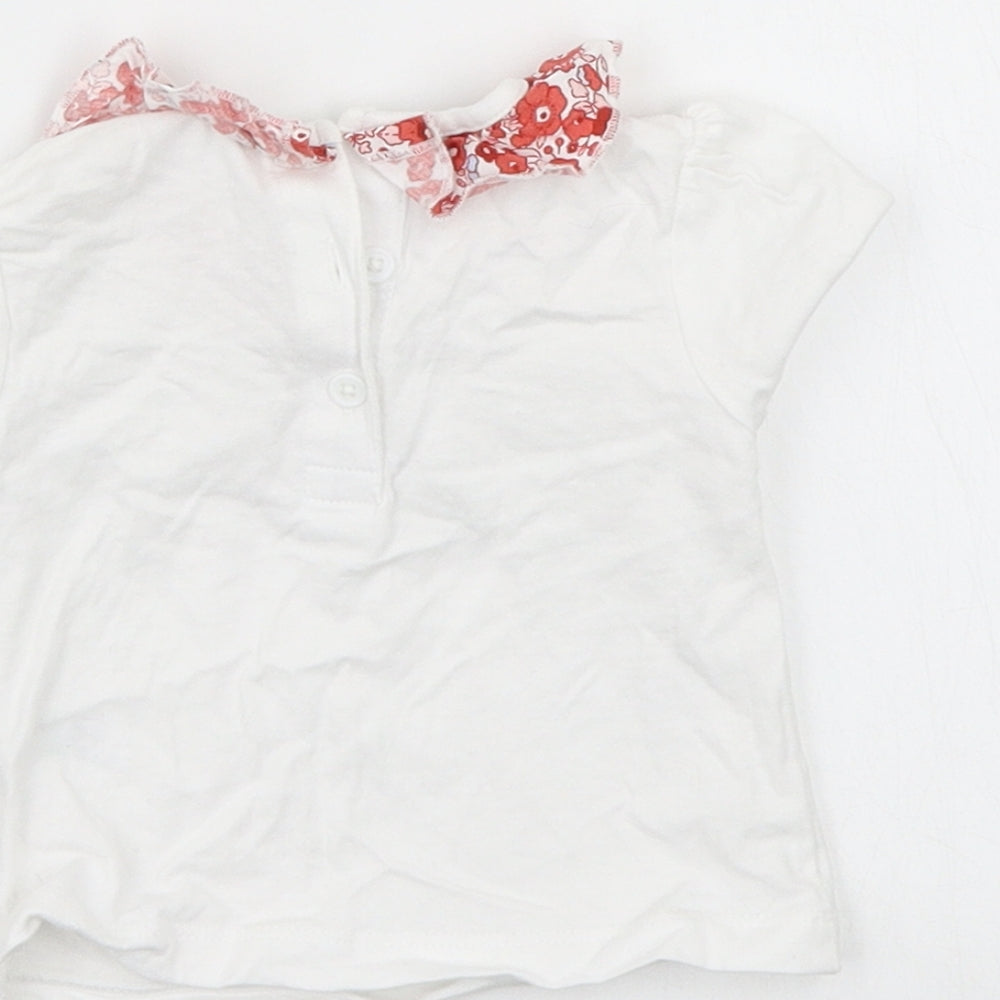 Matalan Girls White   Basic T-Shirt Size 0-3 Months