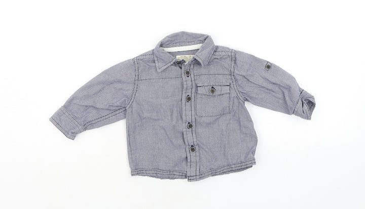 m Boys Blue Basic Button-Up Size 6-9 Months