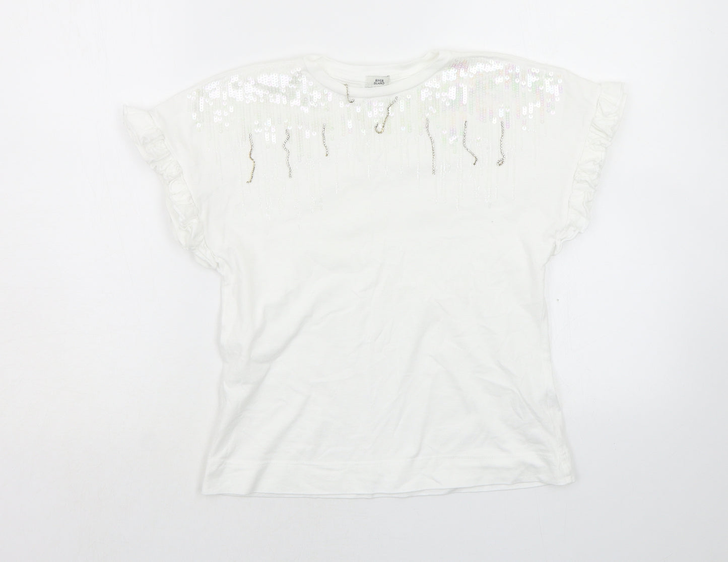 River Island Girls White   Basic T-Shirt Size 9-10 Years