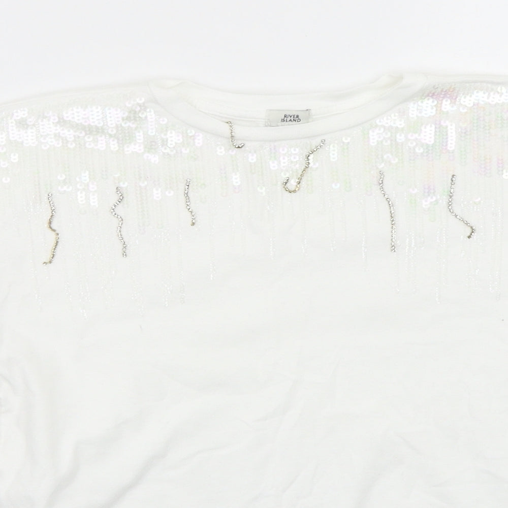 River Island Girls White   Basic T-Shirt Size 9-10 Years
