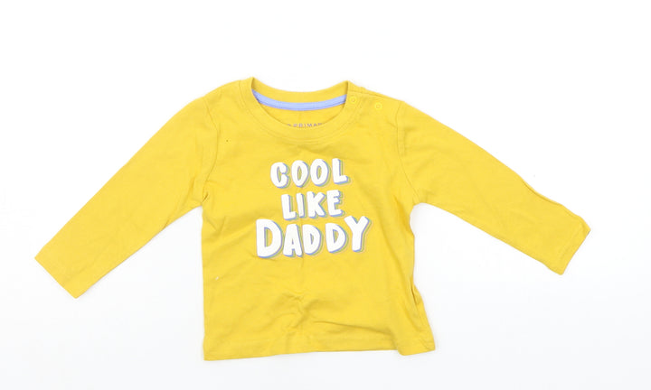 Primark Boys Yellow Basic T-Shirt Size 6-9 Months