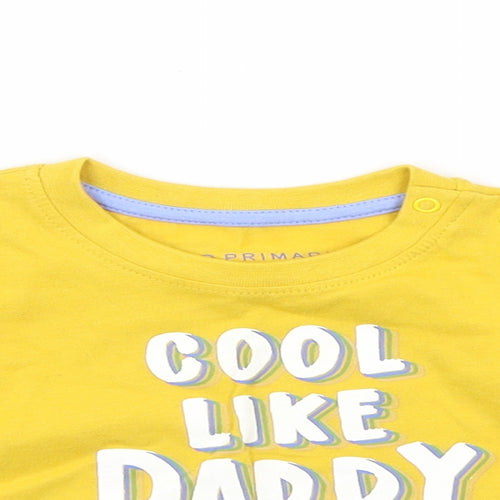 Primark Boys Yellow   Basic T-Shirt Size 6-9 Months