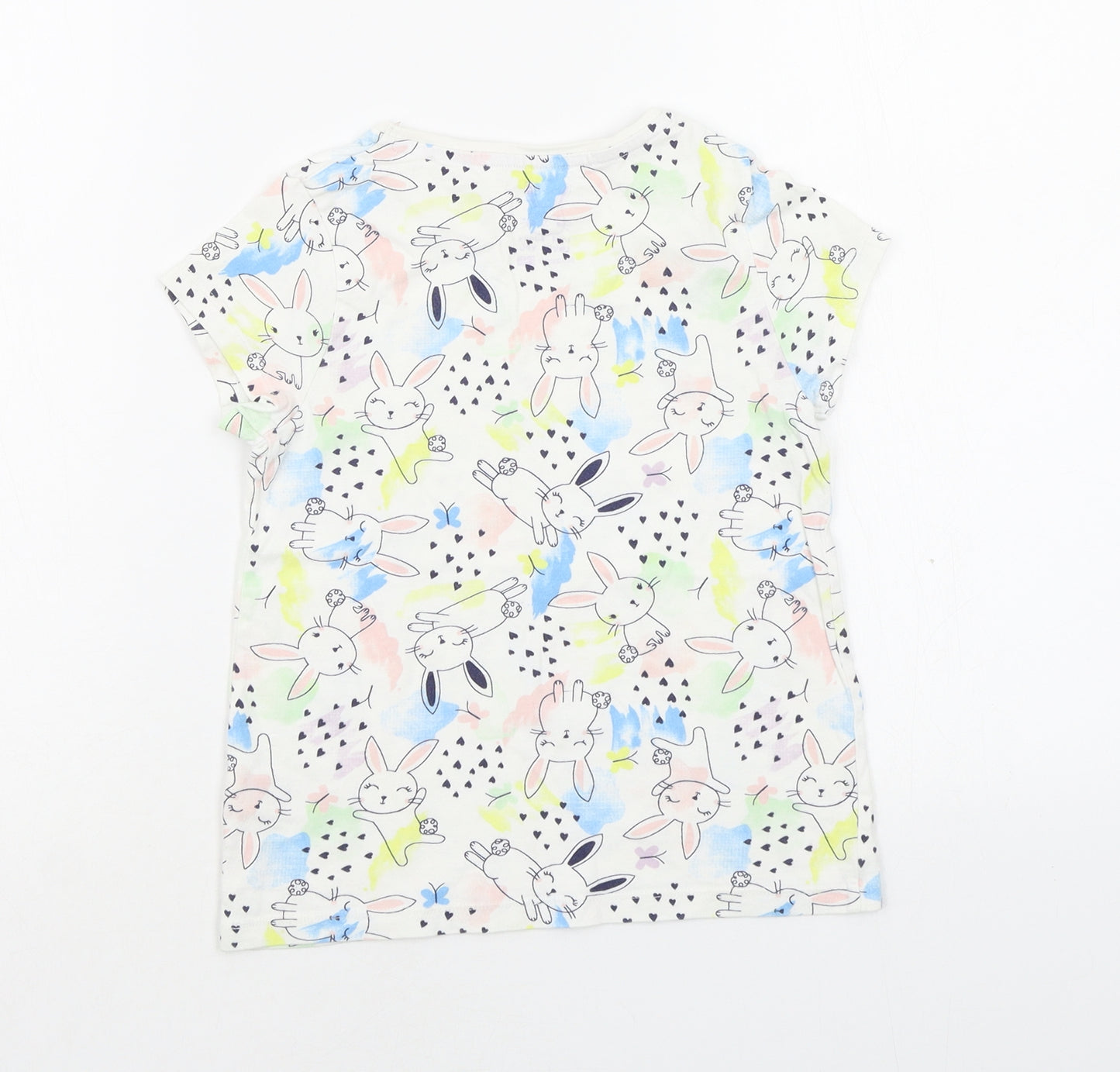 F&F Girls Multicoloured   Basic T-Shirt Size 6-7 Years