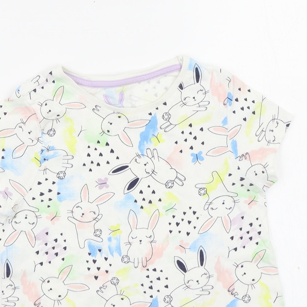 F&F Girls Multicoloured   Basic T-Shirt Size 6-7 Years