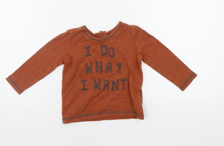 NEXT Baby Brown Basic T-Shirt Size 6-9 Months