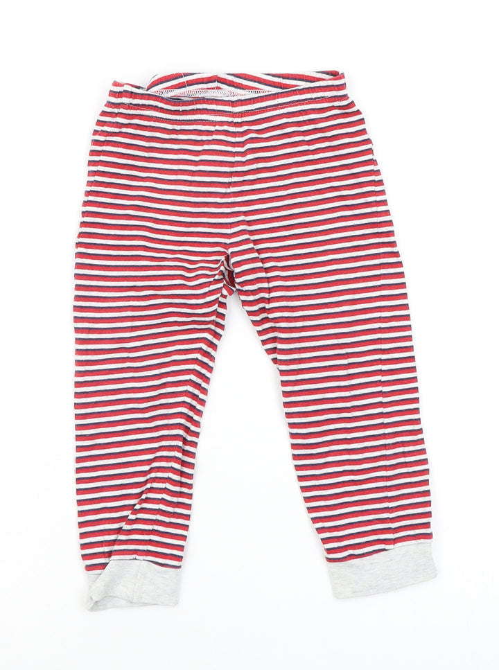 F&F Boys Red Striped Pyjama Pants Size 2-3 Years