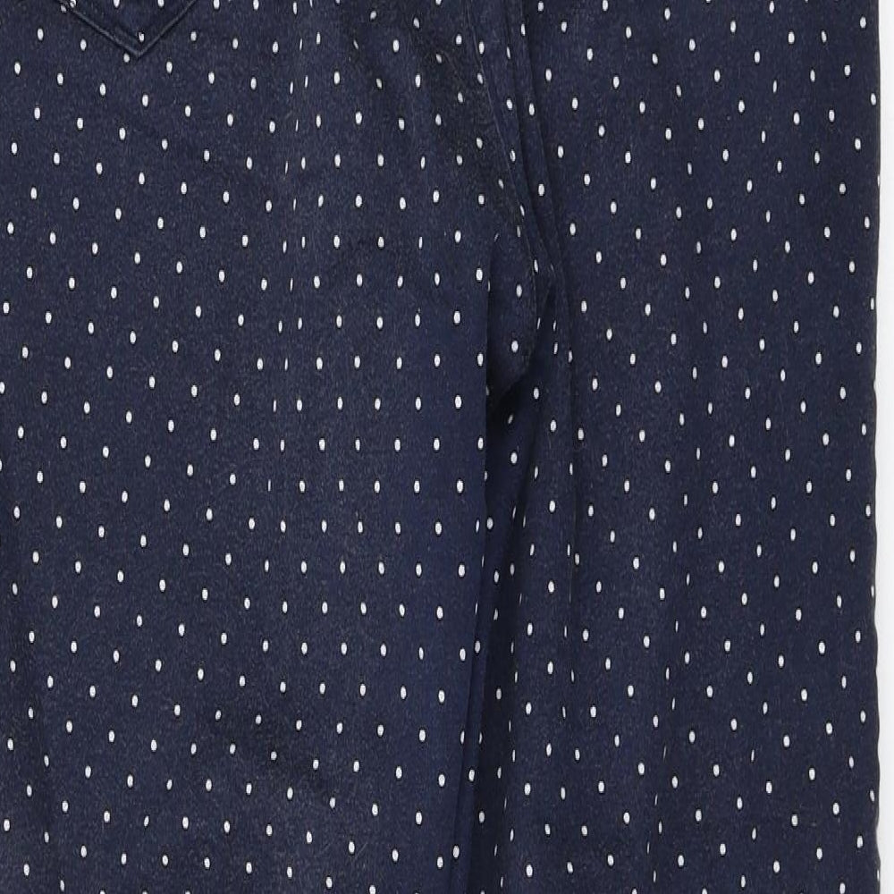 Marks and Spencer Womens Blue Polka Dot  Trousers  Size 20 in L28 in