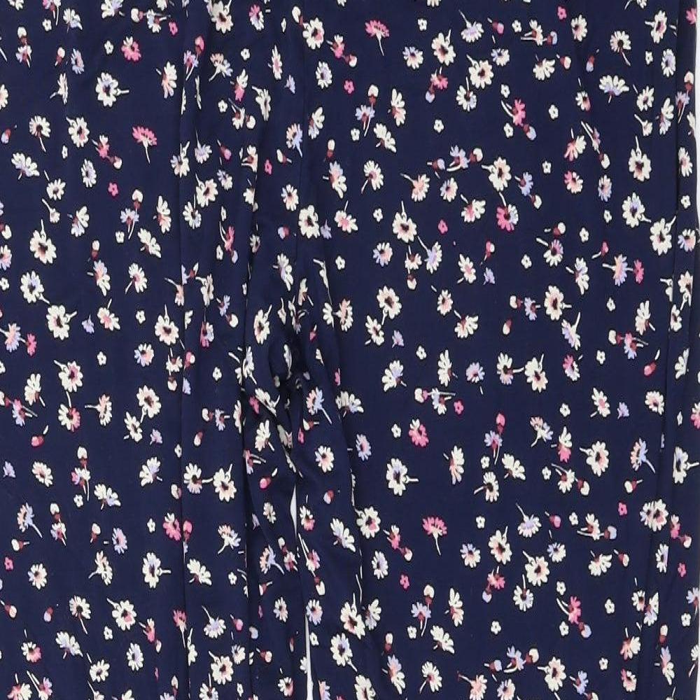 Marks and Spencer Womens Multicoloured Floral  Jogger Trousers Size 14 L28 in