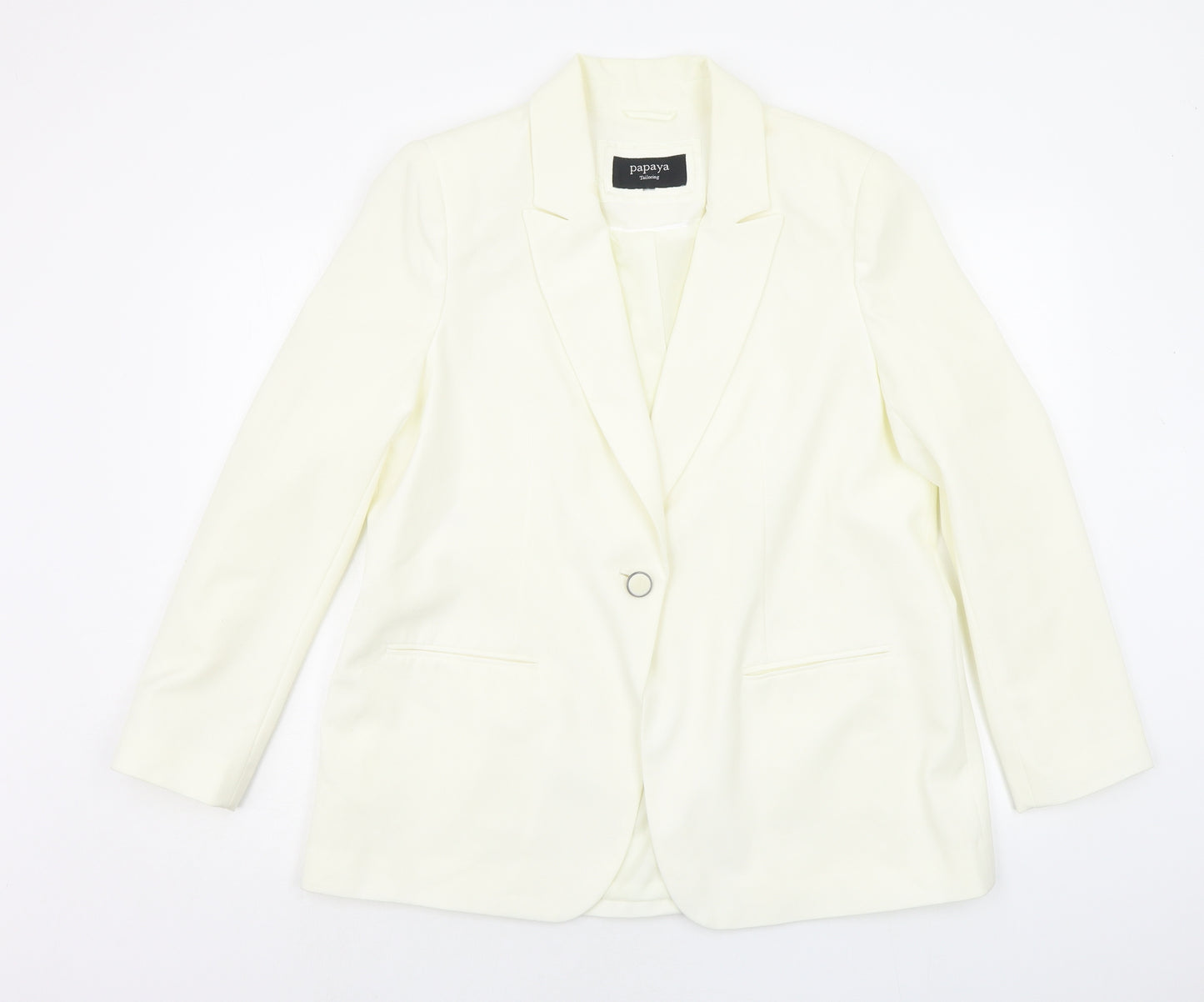 Papaya Womens White Houndstooth  Jacket  Size 18