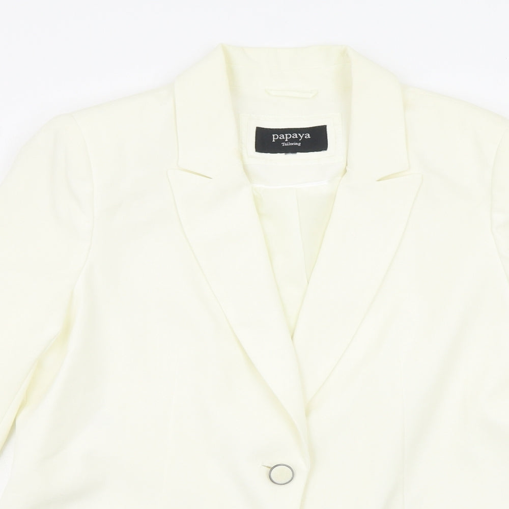 Papaya Womens White Houndstooth  Jacket  Size 18
