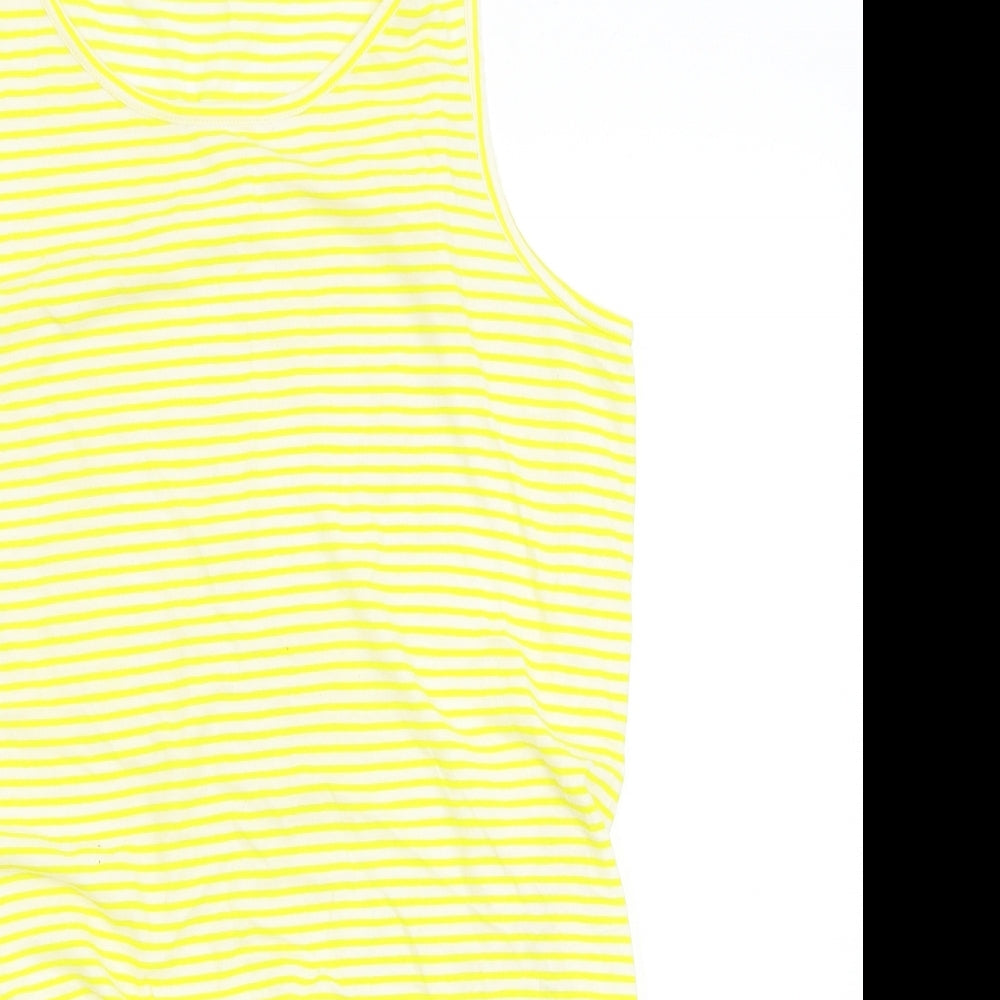 Primark Womens Yellow Striped  Basic Tank Size M
