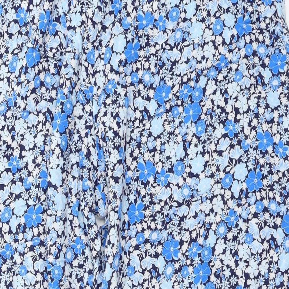 Matalan Womens Blue Floral  Trousers  Size 14 L25 in