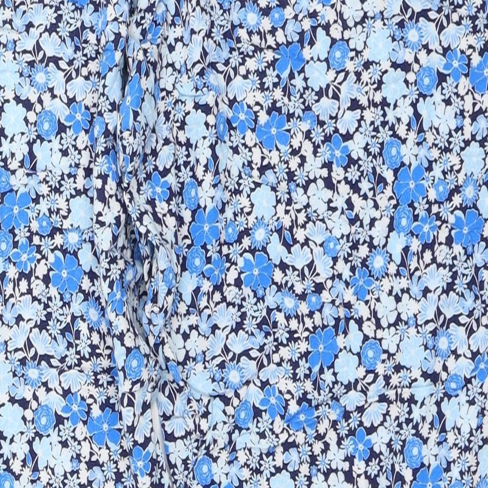 Matalan Womens Blue Floral  Trousers  Size 14 L25 in